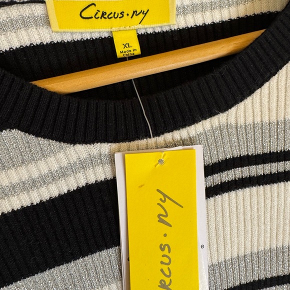 Circus NY Ribbed Crew Neck Metallic Sweater, NWT - Picture 2 of 4